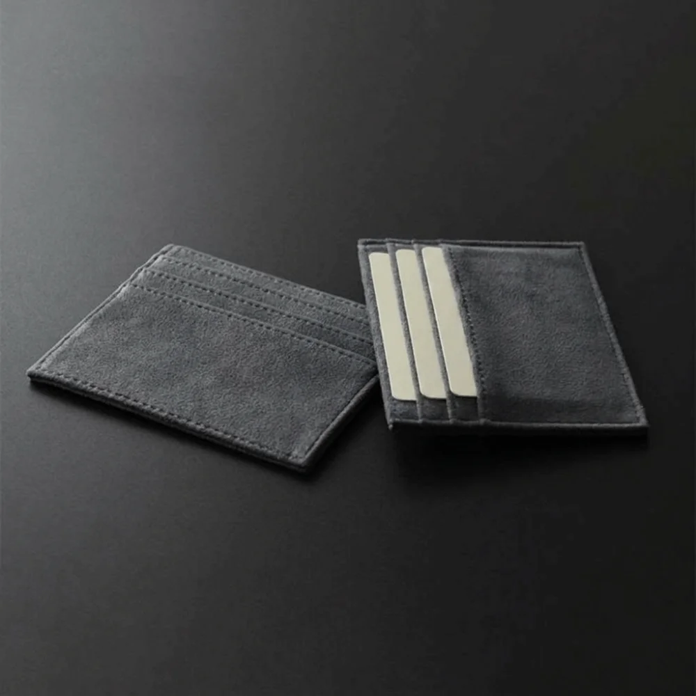 

Fashion Solid Color Mini Card Holder Pu Leather Multi-functional Credit Card Holder Wallet Slim Suede Coin Purse Business