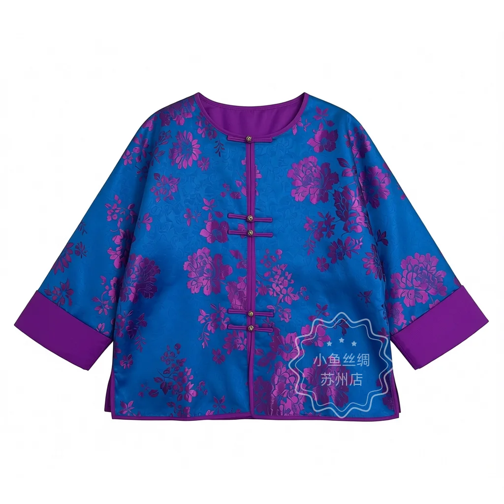 haut-ample-a-col-rond-et-manches-courtes-brode-style-chinois-boutonne-motif-floral-elegant-traditionnel