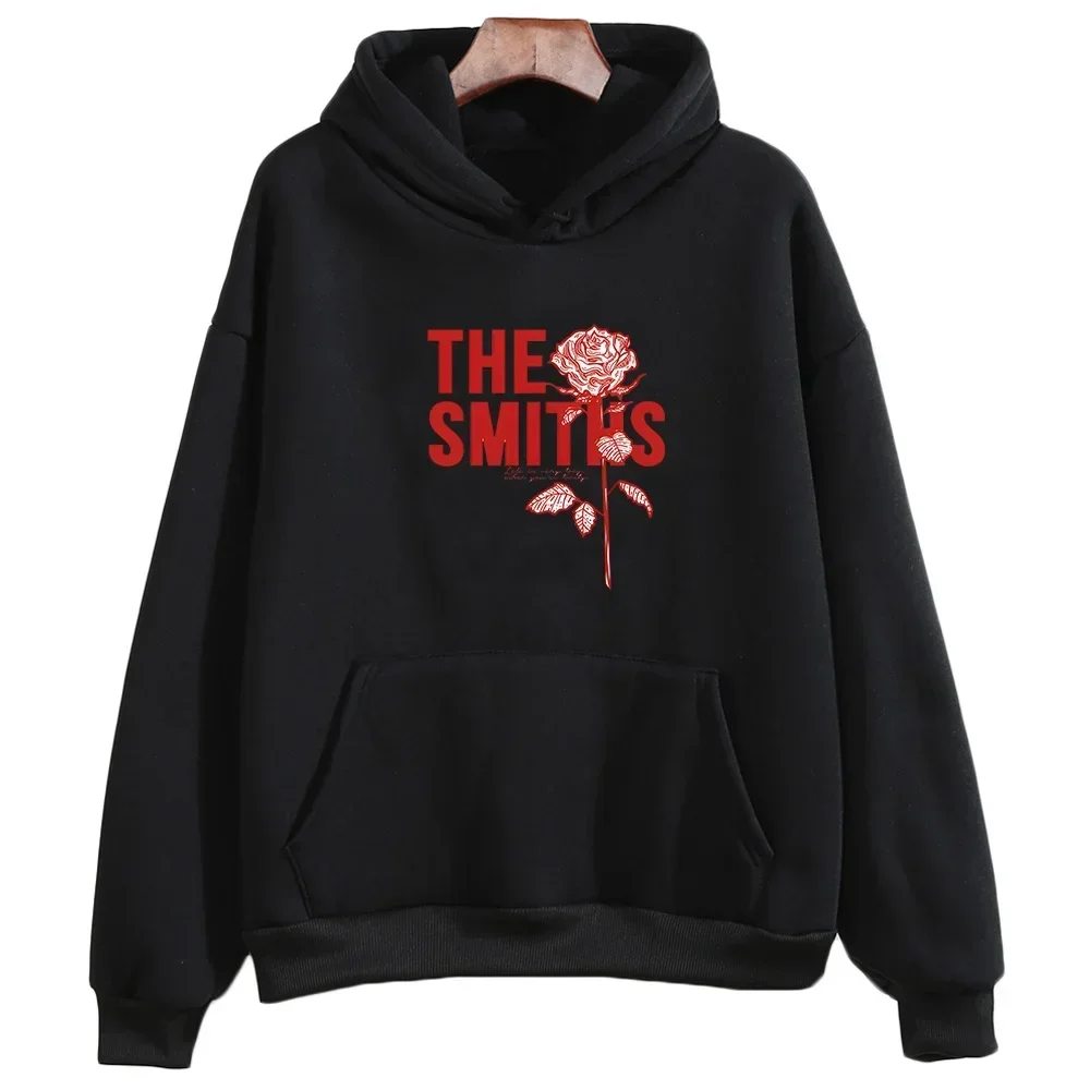 

The Smiths Red Rose Print Hoodies Grunge Streetwear Pullovers Winter Women/Men Sweatshirts Casual Sudaderas Fleece Clothing