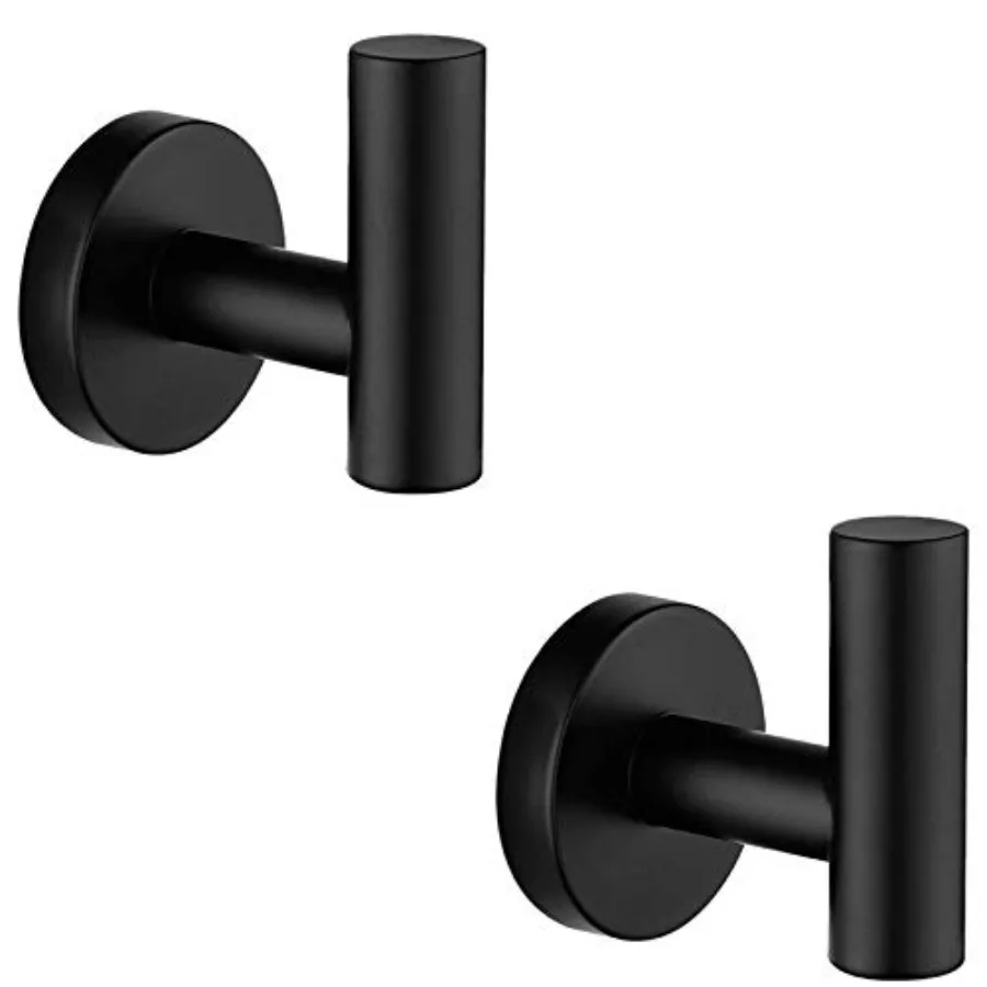 

Towel Coat Hook Matte Black SUS304 Stainless Steel Bathroom Clothes Cabinet Closet Sponges Robe Hook Wall Mounted Round Kitchen