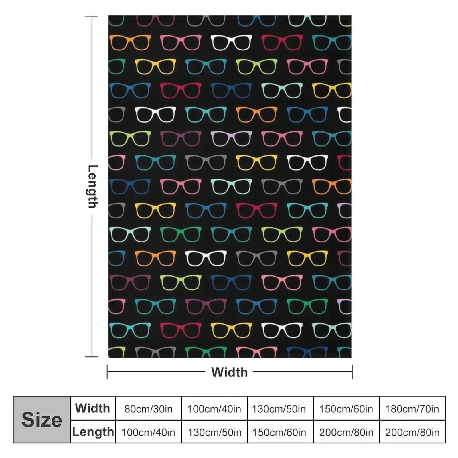 Colorful Hipster Eyeglasses Pattern Throw Blanket Luxury Throw Cute Plaid Luxury Thicken Kid'S Blankets