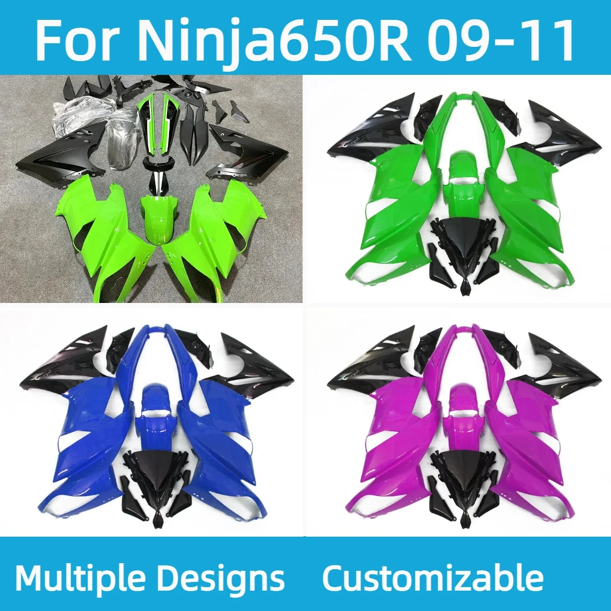 

Fairing Body Kit ER-6F 2009 2010 2011 Aftermarket Fairings Motorcycle Cowling for Kawasaki Ninja650R 09 10 11