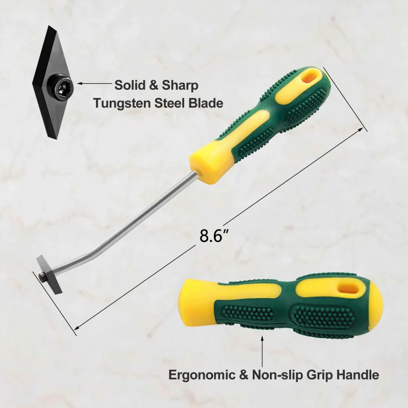 2 Pieces Ceramic Tile Grout Cleaning Removal Kit Tungsten Steel Grooving Tool Scraper Washing Brush for Tile Joint Renovation