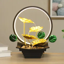 Multifunction Indoor Water Fountain & Candle Holders With LED Lights Three Tier Soothing Cascading Tabletop Fountains With Rocks