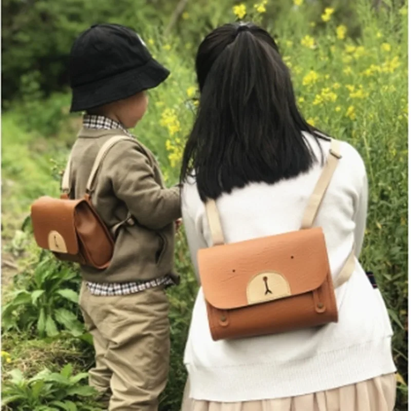 Kids Bags Cute PU Leather Children Backpack Cartoon Bear Preschool Bag Baby Boy Girl Mini Kindergarten Fashion Cartoon Schoolbag