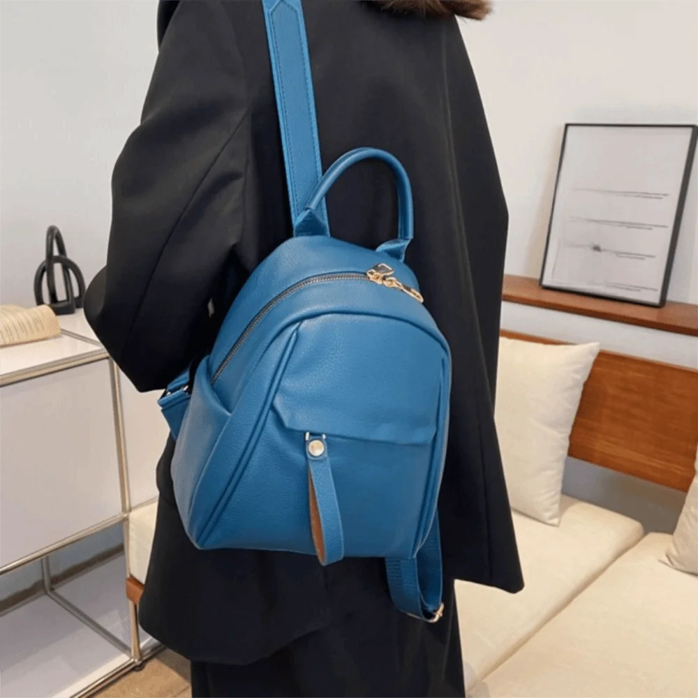 

Fashion Large Capacity Women Backpack Multifunction Waterproof PU Leather Backpack Simple Soft Shoulder Bag College