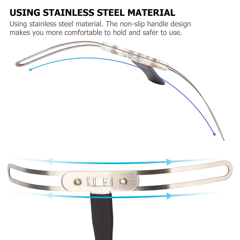 الفولاذ المقاوم للصدأ T شكل الحاجب الوشم حاكم متانة عالية عدم الانزلاق مقبض تحديد المواقع الدقيقة المحمولة الحاجب رسم الخرائط أداة #2