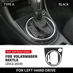 Real Soft Carbon Fiber For Volkswagen Beetle 2012 2013 2014 2015 2016 2017 2018 2019 Car Gear Shift Panel Sticker Accessories