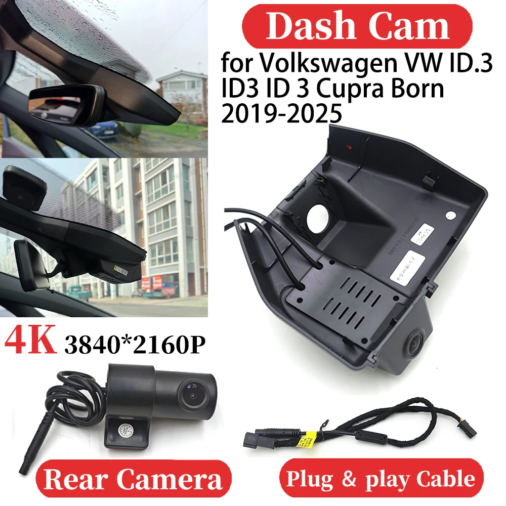 ZJCGO for Volkswagen VW ID.3 ID3 ID 3 Cupra Born 2019-2025 UHD Car 4K Video Recorder DVR Dash Cam Dashboard Camera Night Vision