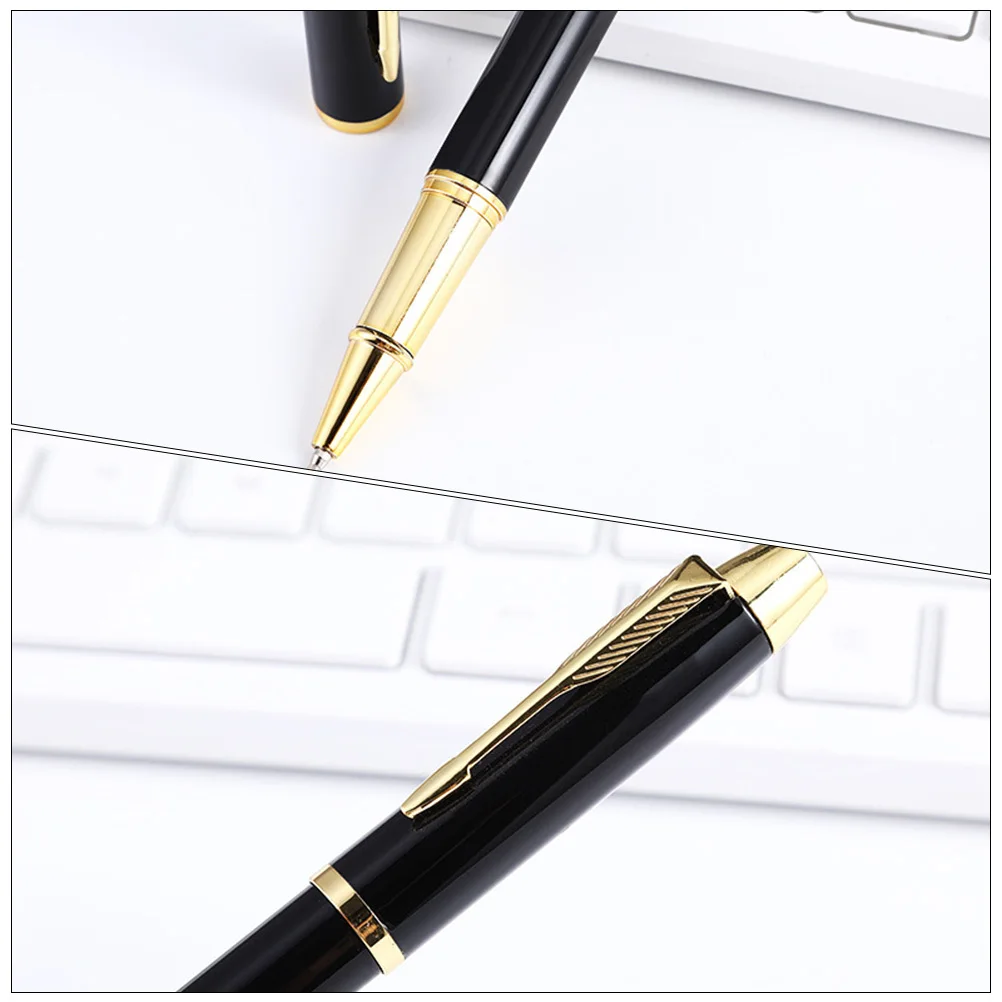 

1 Set Of Metal Gift Black Refillable Office Ballpoint Pen For Business Events Conference Sign Pen Stainless Steel Fancy
