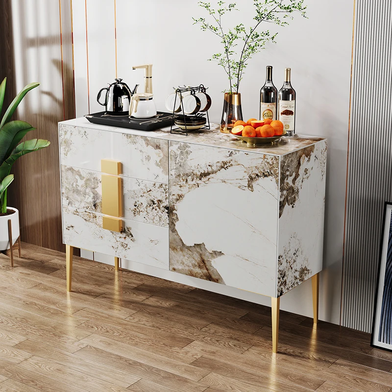 خزائن غرفة المعيشة الذهبية المقاومة للغبار، خزائن غرفة المعيشة الحديثة الفرنسية العالية، أثاث المنزل الحديث