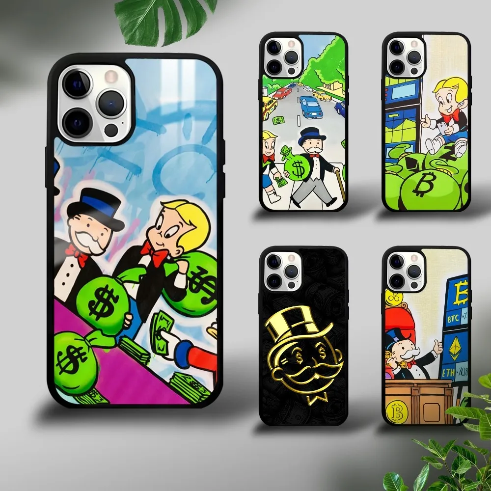 Anime Dollar Alec M-Monopoly Phone Case For iPhone 16 15 14 13 12 11 Pro Xs Max Mini Plus Celulares Hard Funda