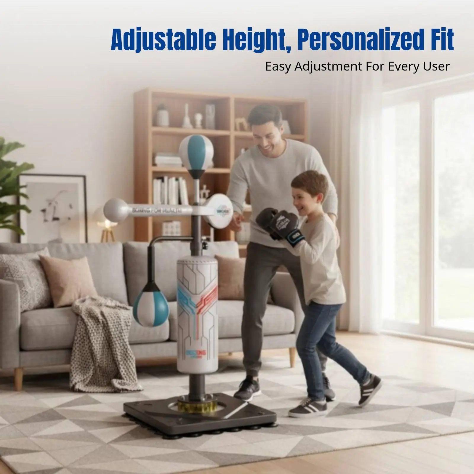 Rotating Respondive Bar Station 360° Rotation Respondive Bar Training Station Multi-Functional Boxing for Teenagers, Beginners,