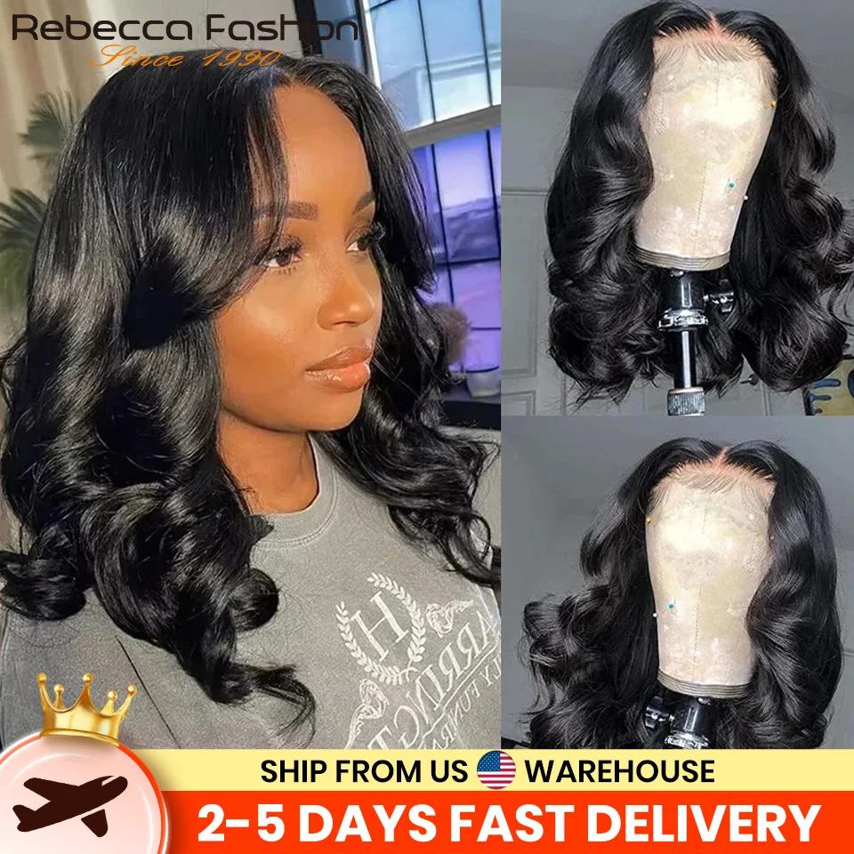 

Ship From US 14-18" Brazilian Body Wave Human Hair Wig Pre-Plucked Lace Front Wig with Transparent Lace for Black Women On Sales