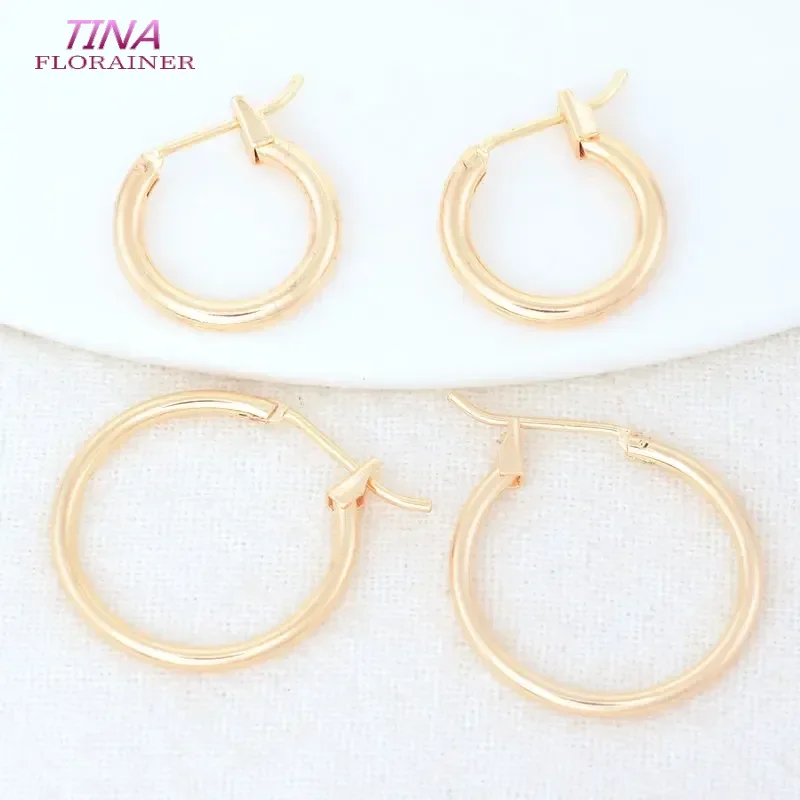 15MM 20MM 14K Gold Color Brass Round Earrings Hoops High Quality Jewelry Making Supplies Diy Findings Accessories