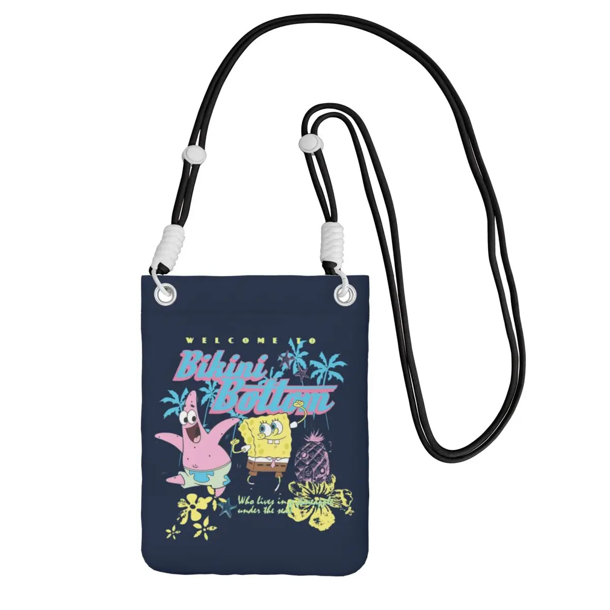 

Кошелек для смартфона «Губка Боб» на заказ с ремешком, анимированная комедийная сумка через плечо для женщин и мужчин, дорожная походная сумка для мобильного телефона