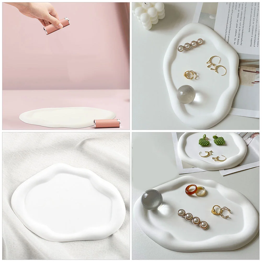 

Irregular Cloud Tray Plaster Jewelry Dish Tray Decorative Jewelry Holder for Rings Bracelets Necklaces Photography Backdrop