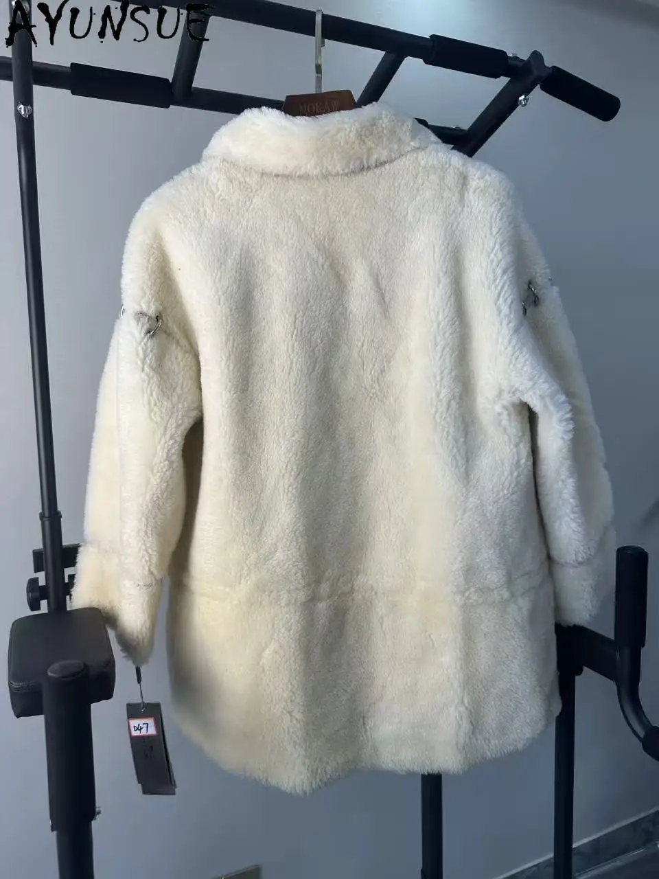 AYUNSUE Real Wool Jacket Women Warm Winter Clothes Mid-long Womens Coats Unique Coat Promotion Minor Flaws No Refund No Exchange