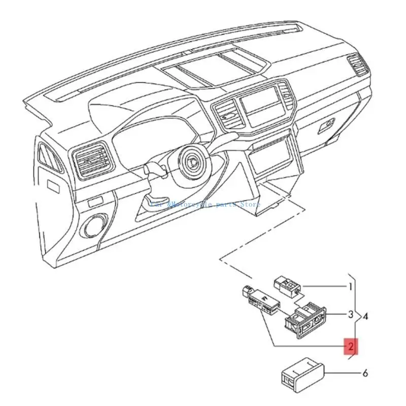 Y9UC واجهات USB المساعدة الفعالة المناسبة للجولف 7 تجمع بين المتانة والتكامل السلس للمركبة 5Q0035726E #1