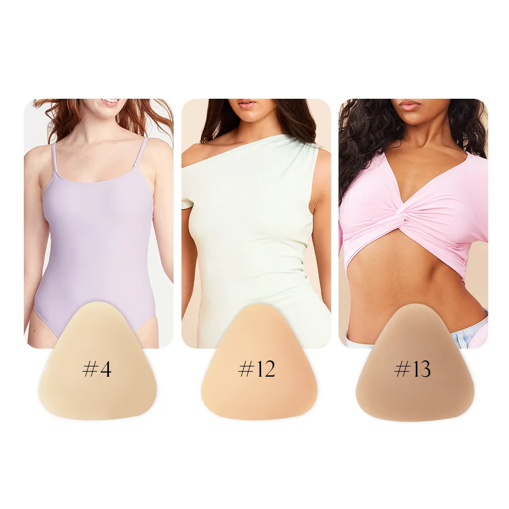 2 قطعة حمالة صدر سيليكون مثلث منصات الثدي لزجة رفع النساء الصدرية كوب سمكا الحلمة غطاء التصحيح بيكيني إدراج للهدايا النسائية #1