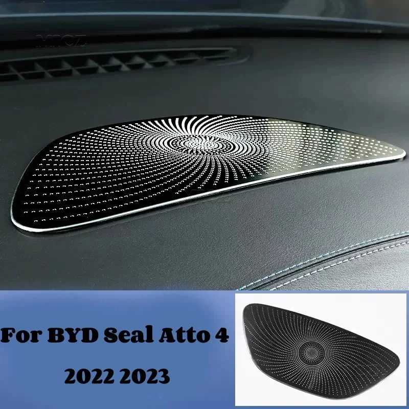 

For BYD Seal Atto 4 Car Accessories Stainless Steel Dashboard Horn Cover Decorative Sequins 2022 2023