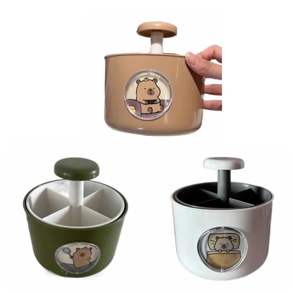 4 Patterns Capybara Rotating Pen Holder 4 Grid Large Capacity Capybara Desktop Storage Box Plastic Multifunctional