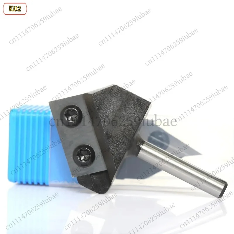 BK 1/2 Inch 1/4 Inch 8mm Shank Dual Blades 90 Degree V‑Groove Carbide Insert Router Bit For Wood CNC Machine