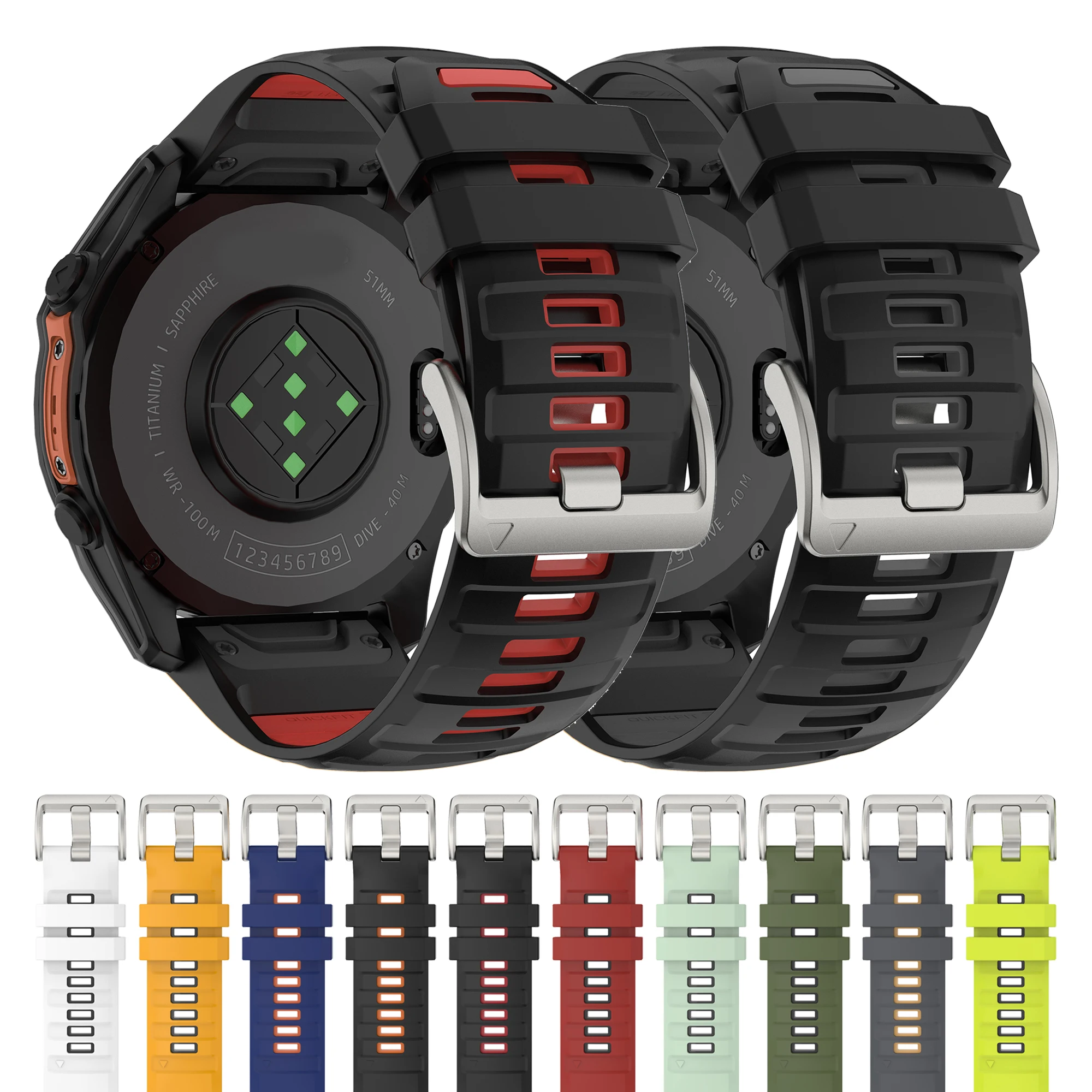 22mm 26mm Silikon-Uhrenarmband für Garmin Fenix 8 E Epix Gen2 Pro 47mm 51mm Fenix 5X 6X 6 Pro 7 7X Enduro3 Tactix Handgelenk-Armband