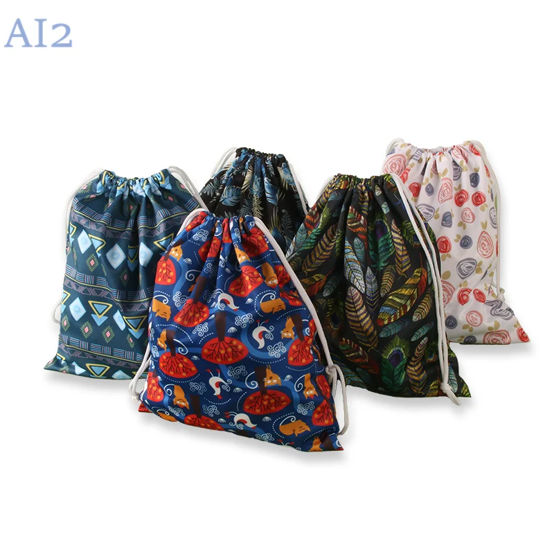 

25*30 см карманная сумка с принтом из ткани Pul, подарочная сумка, уличная дорожная коляска, сумка для переноски, подгузники, водонепроницаемые портативные мокрые сумки