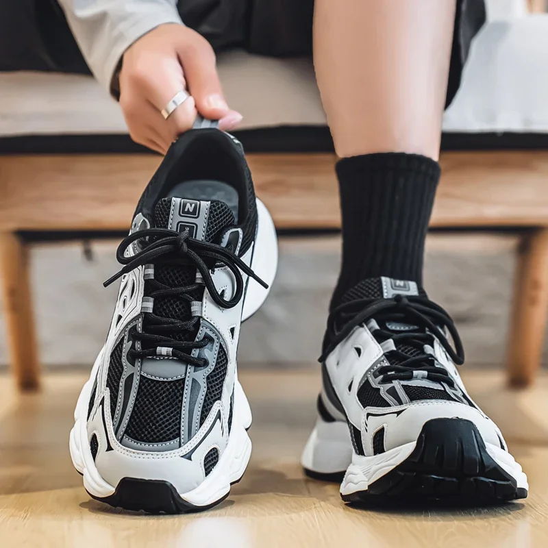 Sepatu Lari Pria Sepatu Kasual Pria Modis Sepatu Olahraga Anti-selip Bersirkulasi Jaring Sepatu Tenis Nyaman Sepatu Jalan Lembut