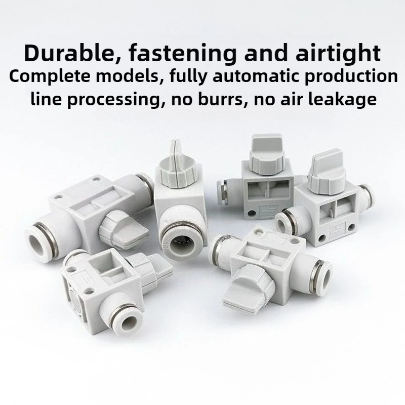 White pneumatic quick connect connector HVFF 6-12mm manual shut-off valve with pressure relief function, suitable for hose tools
