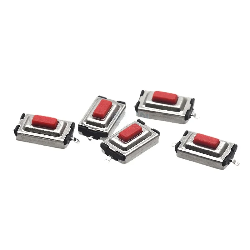 50Pcs/lot TS-B005 Touch Switch 3*6*2.5mm Patch Switch Button Stretch Old One-Type Foot-Wrapped Red Button