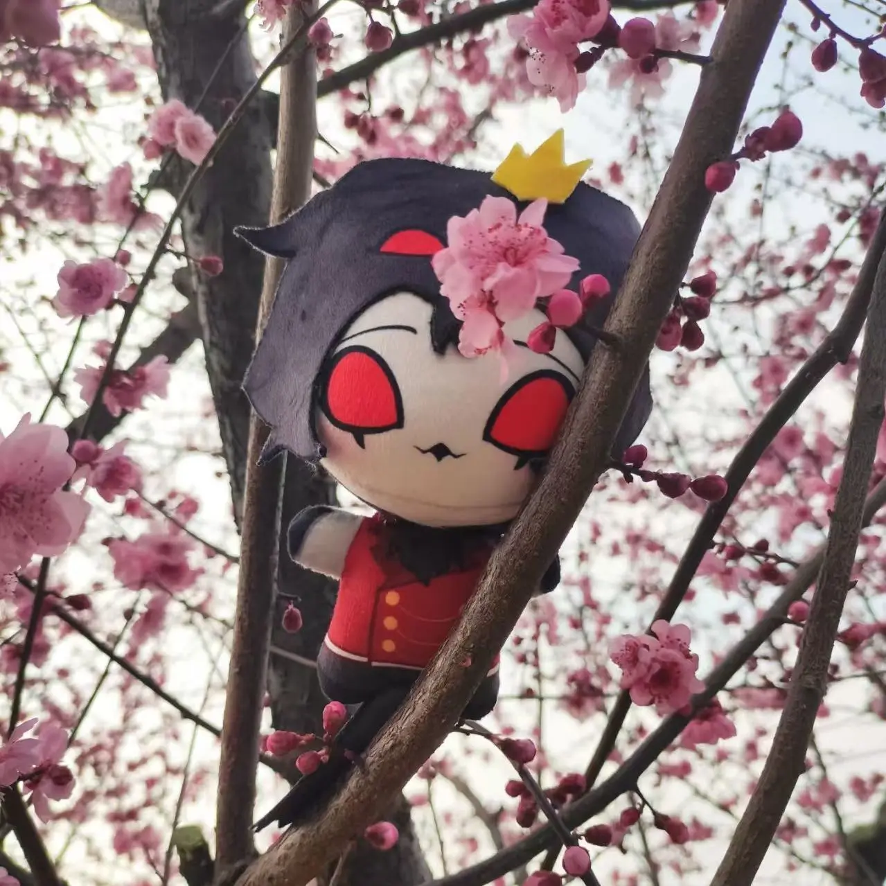 Pluszowa lalka Stolas z Helluva Boss, 10 cm, urocza lalka z nadrukiem Nunu, bawełniana lalka, zawieszka do plecaka, breloczek, dekoracja, pluszowa zabawka, prezent na Boże Narodzenie.