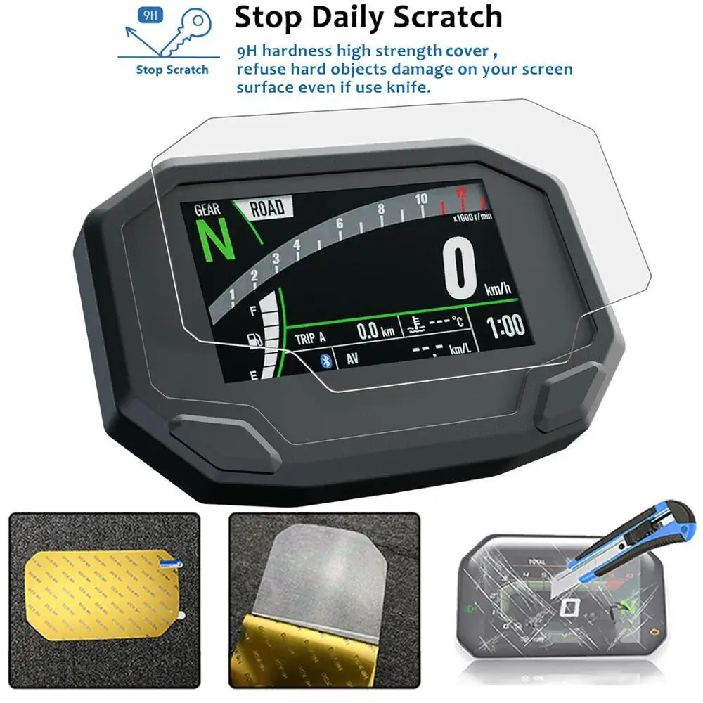 Motorcycle Dashboard Screen Film Speedometer Scratch Protector for Kawasaki Ninja 650 Z650 Z900 2020