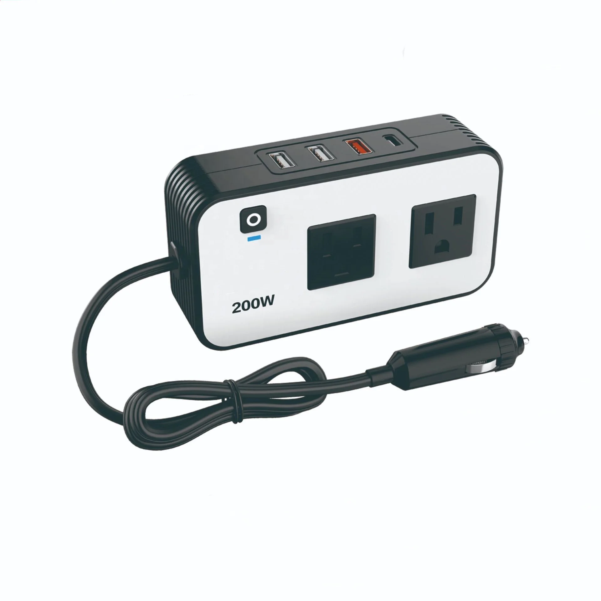 

200W Power Inverter 12V to 110V US Socket PD20w +QC3.0 Mini Convertible Car