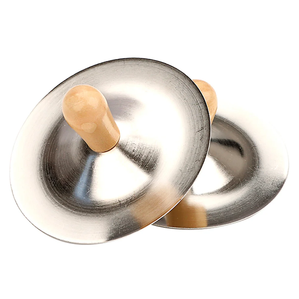 

2pcs Metal Finger Cymbals Hand Percussion Instrument For Belly Dancing Durable Lightweight Musical Symbols For Stage