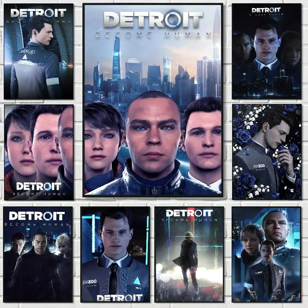 Game Detroit Become Human Funny Cute Cartoon Posters Prints Canvas Painting Wall Art Picture Living Room Home Decor