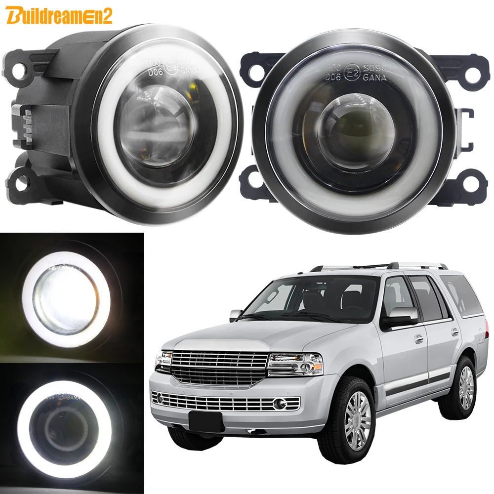 2 X 30W Front Angel Eye Fog Light DRL Assembly For Lincoln Navigator 2007-2014 Car LED COB Fog Daytime Running Lamp H11 Styling