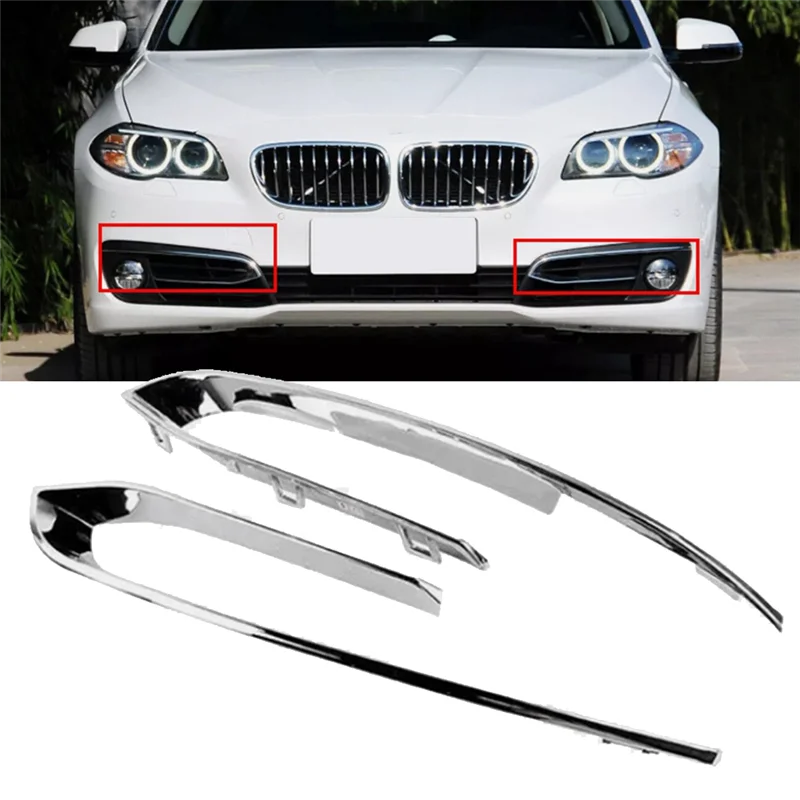 รถกันชนด้านหน้ากันชนกระจังหน้า Bright Strip 51117331769 51117331770 สําหรับ BMW 5 Series F10 F11 F18 2014-2017-AC17