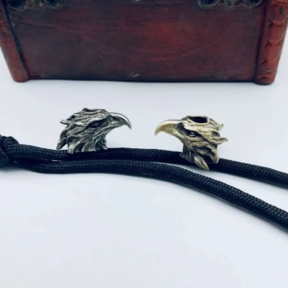 Nueva escultura hecha a mano, abalorios de cuentas de latón, accesorios de joyería DIY, cuentas de Paracord de Animal, cabeza de águila, cabeza de pulpo EDC, herramienta para exteriores