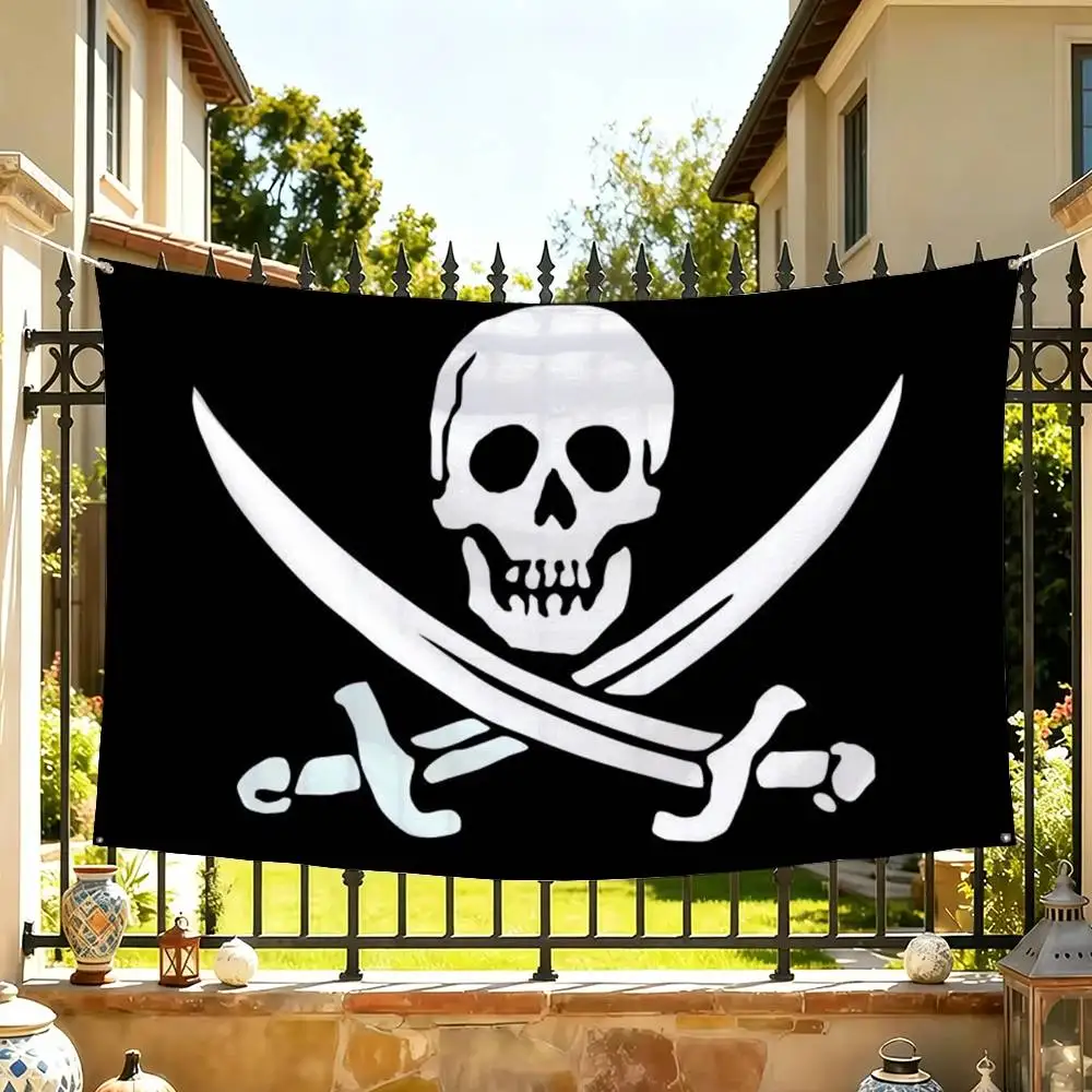 Skull Crossbones Pirate Jolly Roger Flags Wall Hanging Tapestry Outdoor Garage Room Decorative flag Background Blanket