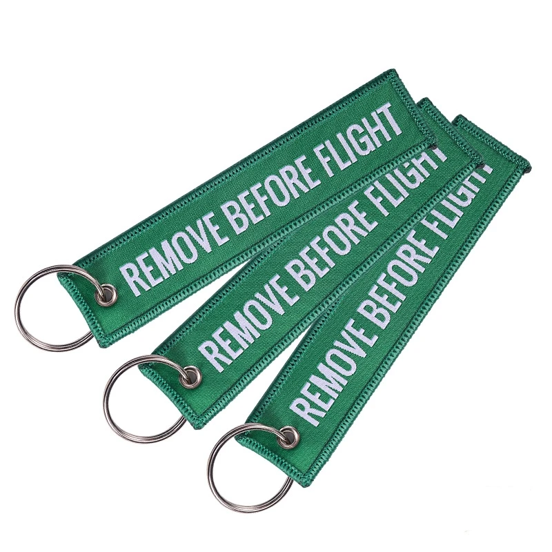 5Pcs Remove Before Flight Key Chain Embroidery Keychain for Aviation Gifts Red Key Fob Motorcycle Car Key Ring