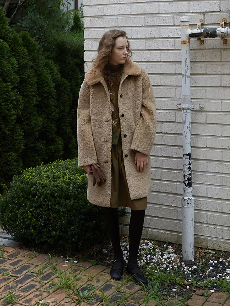 

Nok Xiaola Authentic Brand 2025 Winter New Sle Doll Collar Furry Coat Jaet Korean Version Straight Cut Thiened...