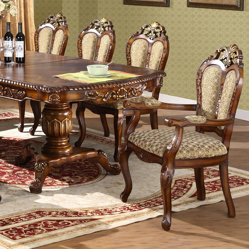 طقم كراسي طاولة طعام من الخشب الصلب الأوروبي، طاولة سحب مستطيلة قابلة للسحب، طقم طعام غربي، طاولة مربعة للفندق #4