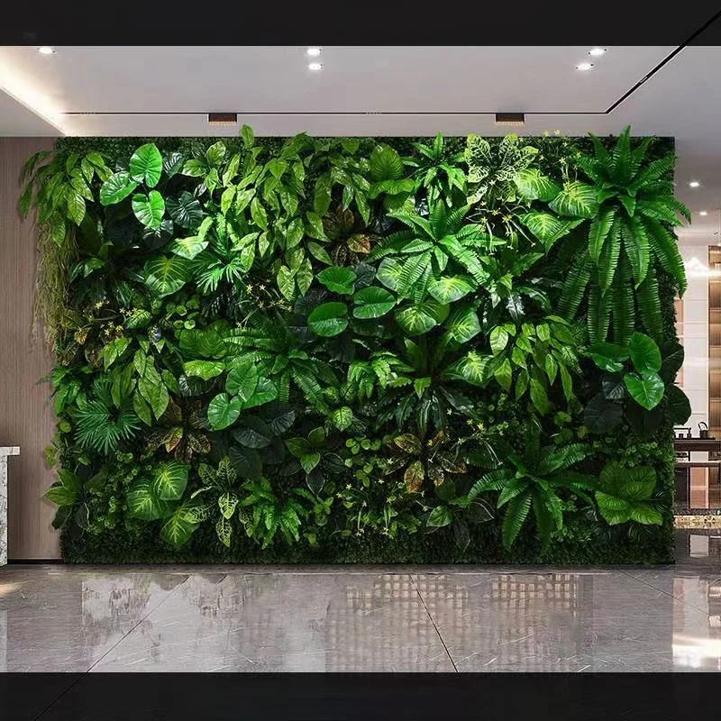 3D-künstliche Pflanzenwand, gefälschte immergrüne Blätter, simulierter Hintergrund, Hochzeit, Party, Dekoration, grüne Tafel, Rasen, Heimdekoration – Detail 8