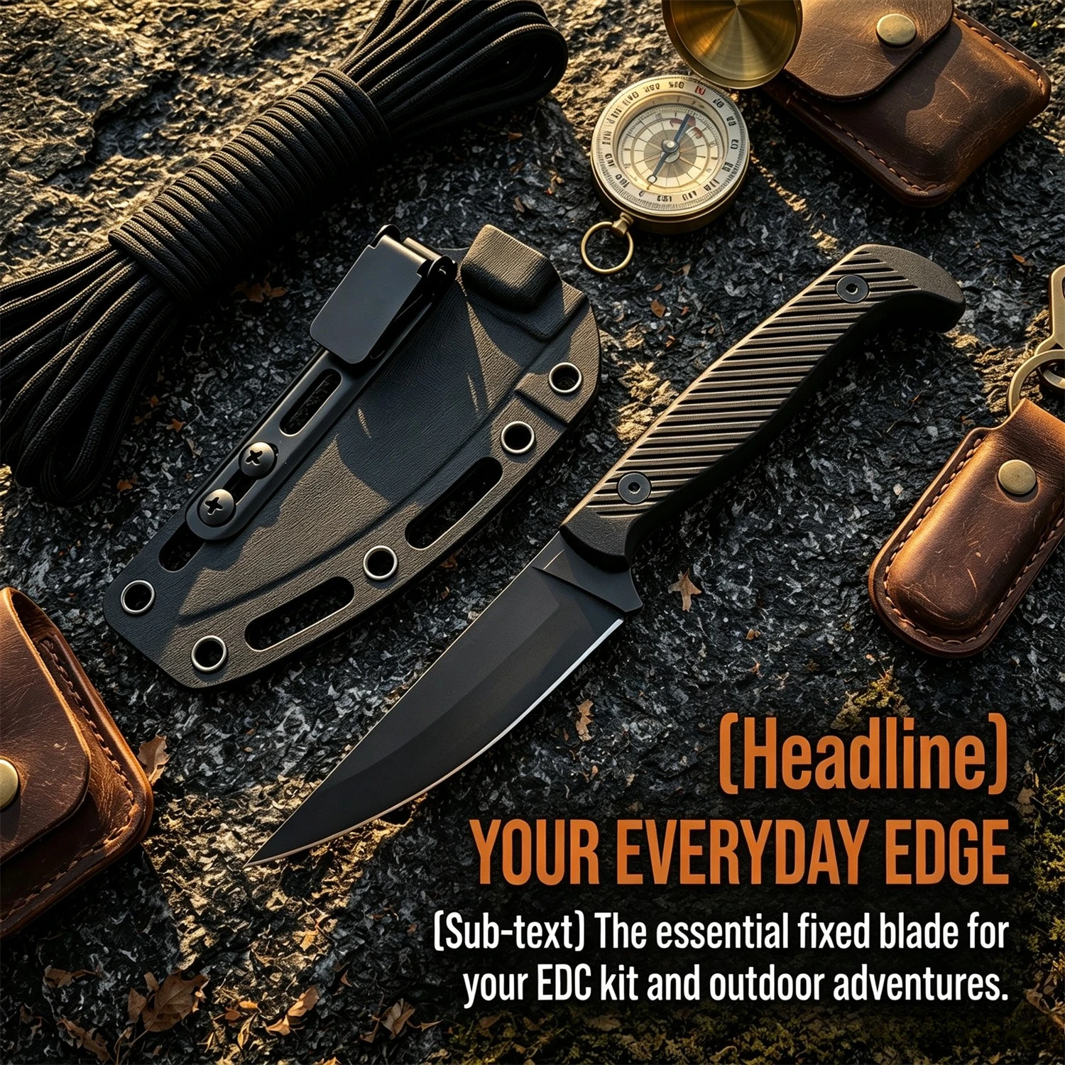 Camping Knife 8Cr13MoV Steel Blade Durable Nylon Handle Ideal for Fishing Outings Comes with Sheath Thoughtful Gift for Men