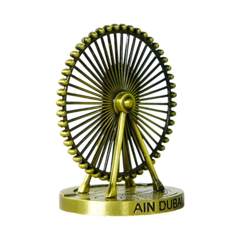 Dubai Riesenrad Modell Skulptur Rotierende Statue Metall Ornament Hochzeit Hause Wein Schrank Desktops Dekorationen Geschenk