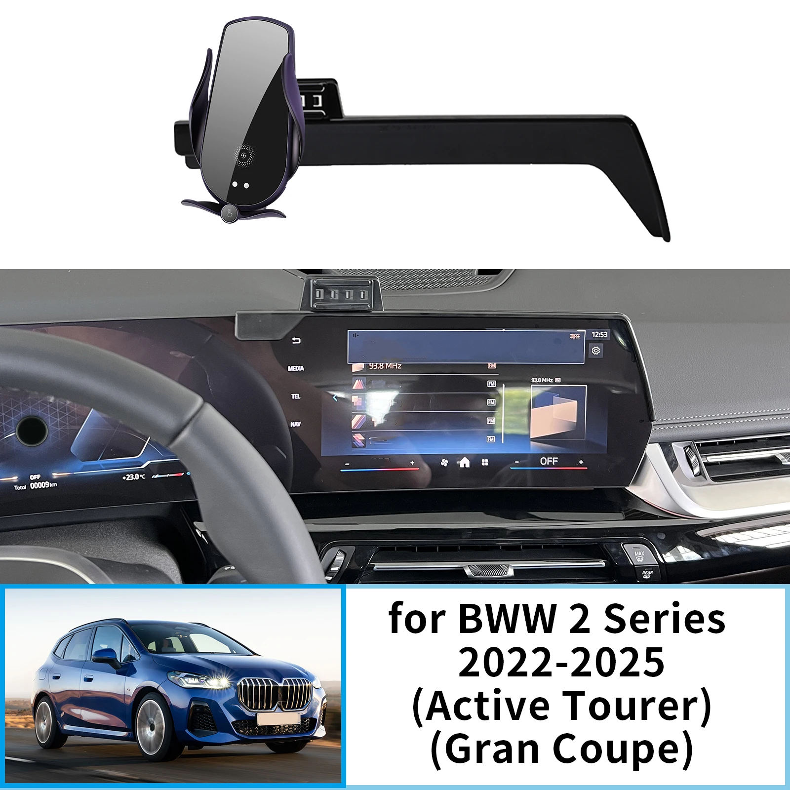 

Car Mobile Phone Holder for BWW 2 Series 2022-2025 2er Active Tourer Gran Coupe GPS Bracket Navigation Stand Auto Accessories