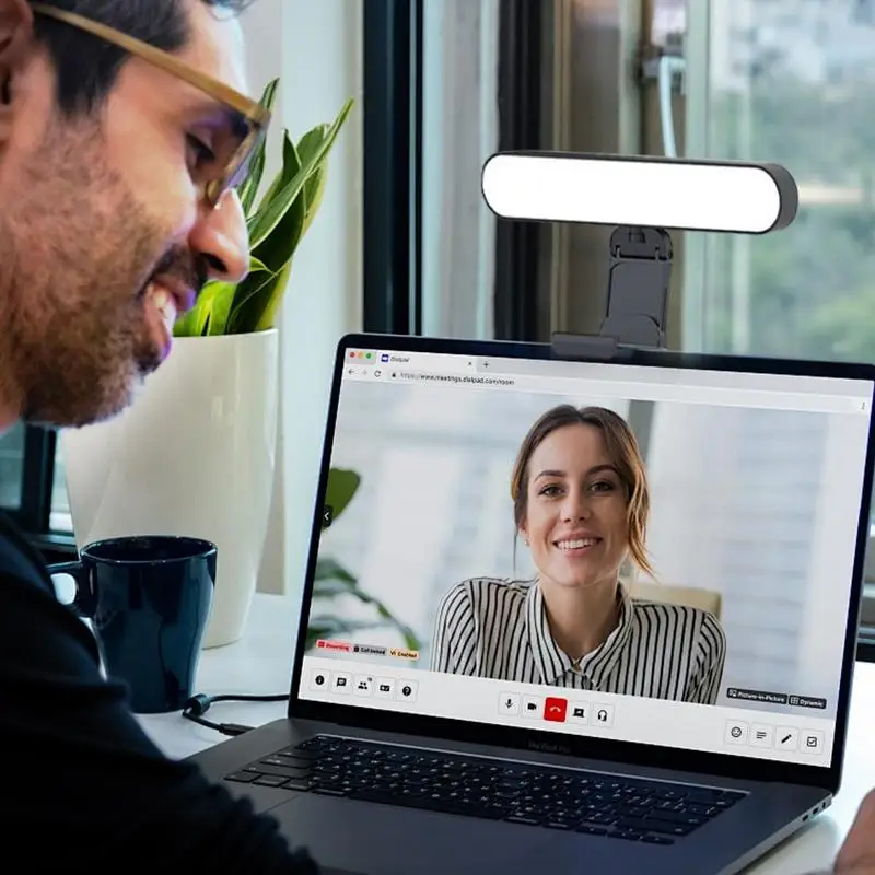 ضوء مؤتمرات الفيديو 40 مصباح LED لعقد مؤتمرات الفيديو وإضاءة مكالمات الفيديو وسطوع قابل للتعديل وبث مباشر ضوء الهاتف