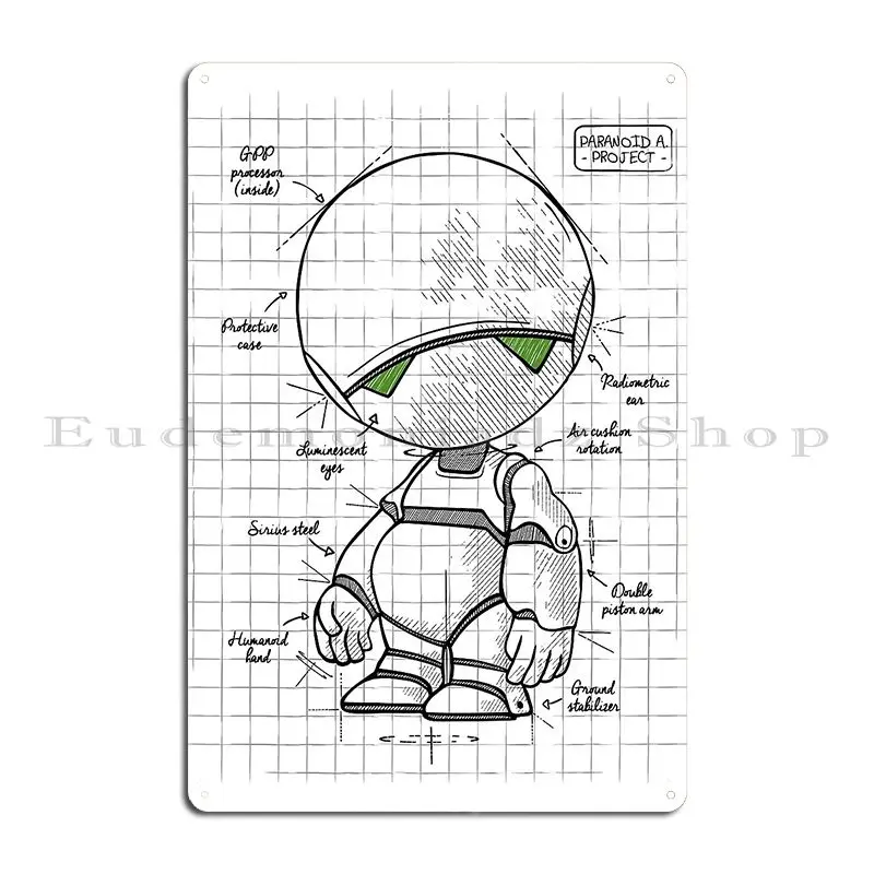 Droid Project Metal Plaque Poster Wall Cave Cinema Wall Cave Garage Decoration Create Tin Sign Poster